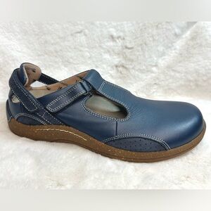 DREW Barefoot Freedom Leather Navy Blue Mary Jane Orthotic Shoes Size 9.5 NWOT